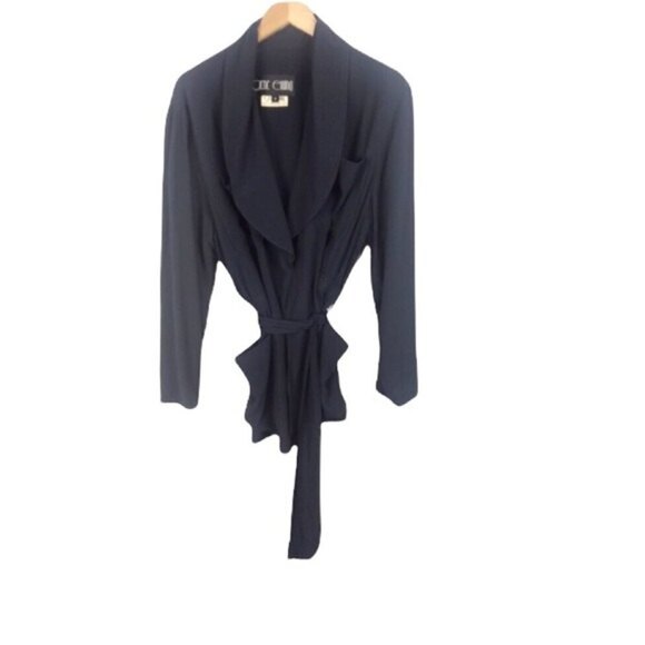 GENE EWING 80's Vintage Draped Jacket Navy S - Picture 1 of 7